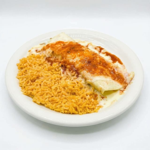 Burrito with Nacho Cheese.