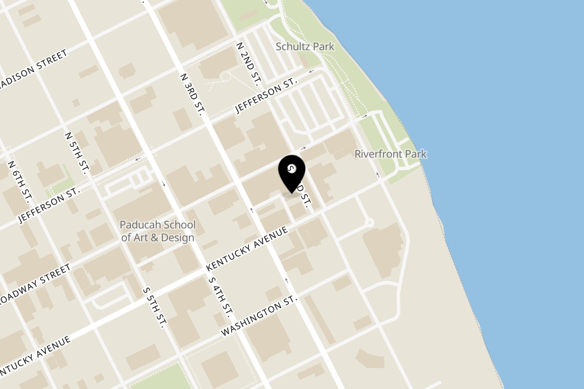 Map showing the location of Mi Lindo Michoacan Mi Lindo Michoacan Downtown Mexican Restaurant on 119 Market House Square in Paducah